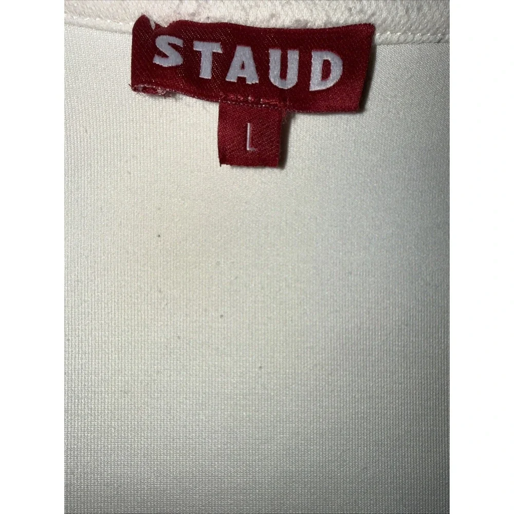 Staud Court Volley Mini Dress Women's Sz L Sporty White V-Neck‎ Golf Pickleball